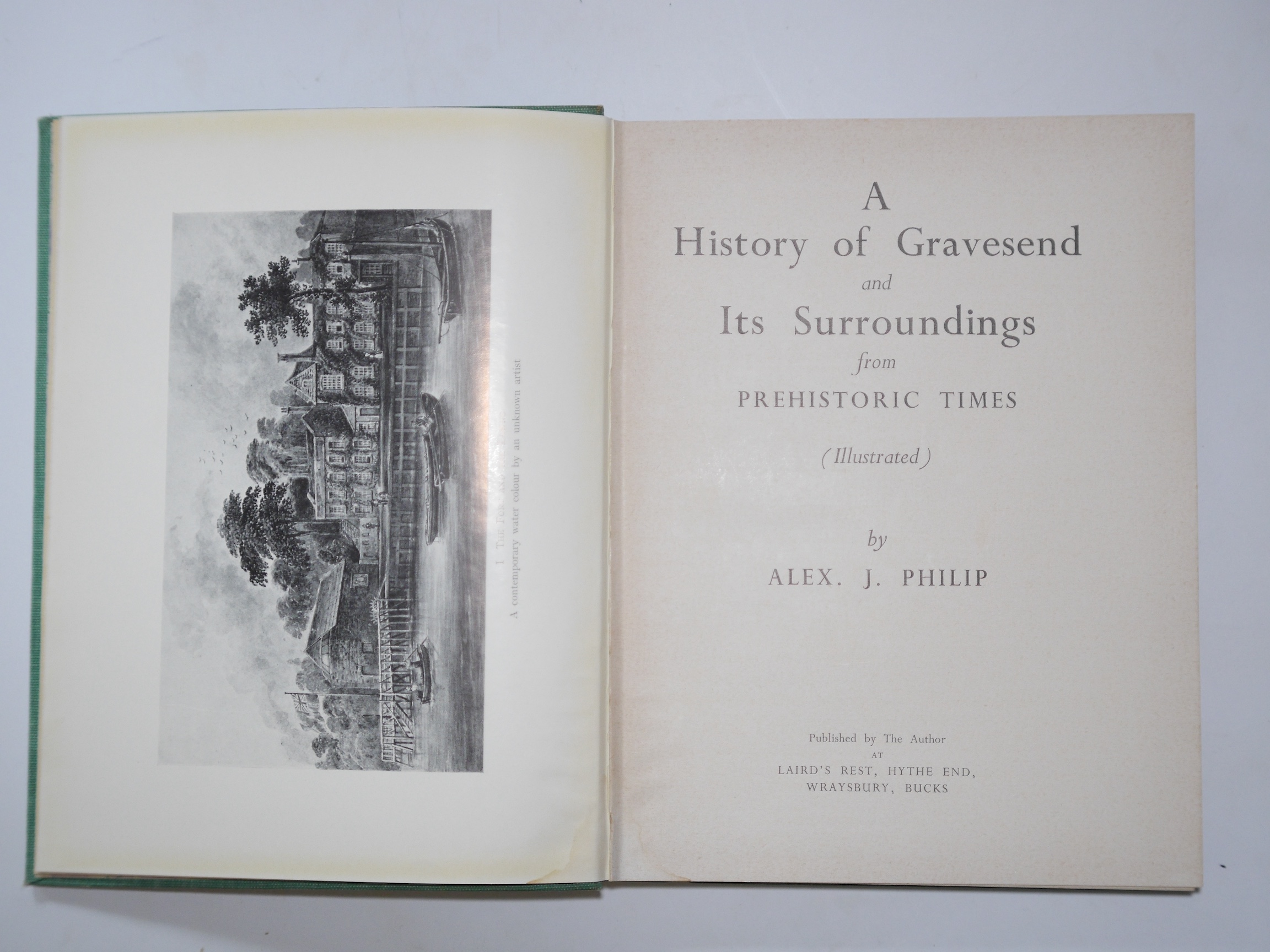 [Pocock, Robert] - The History of the Incorporated Town and Parishes of Gravesend and Milton ... enriched from manuscripts hitherto un-noticed ... 5 plates and a text engraving; sometime rebound half calf and marbled boa